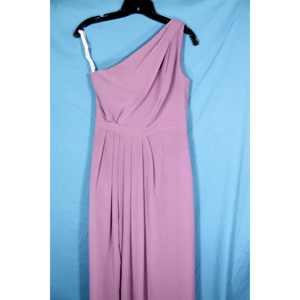 DAVID'S BRIDAL Light Purple PLEATED CHIFFON One-Shoulder BRIDEMAID/PROM DRESS 4